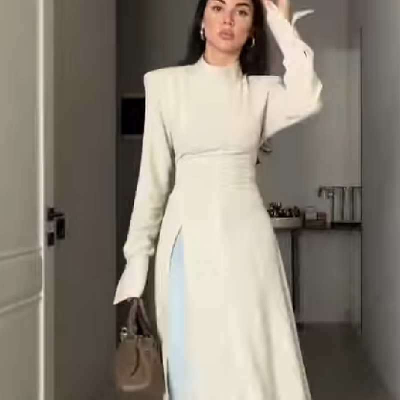 Female Formal Wear - Elegancka damska sukienka maxi z wysokim