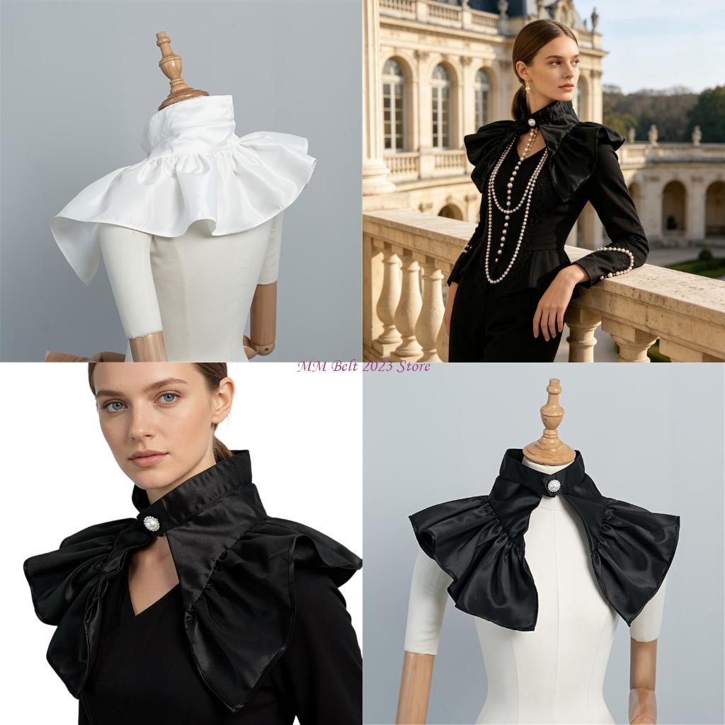 Victorian Women'S Formal Wear - Wiktoriański kołnierzyk 49ME z satynowym, odpinanym