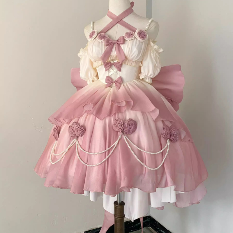 Victorian Women'S Formal Wear - Retro wiktoriańska sukienka Lolita eleganckie kobiety