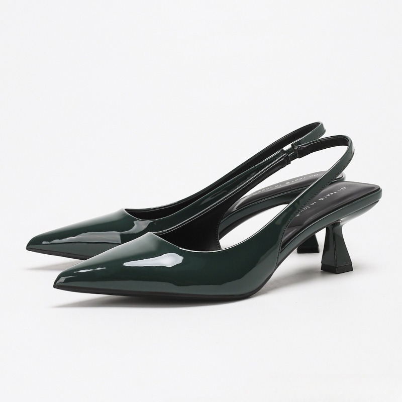 Slingback Heel Formal - Eleganckie sandały na niskim obcasie bez