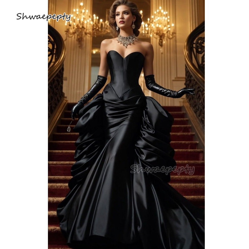Victorian Women'S Formal Wear - Ruched Vintage wiktoriańska syrenka sukienka na