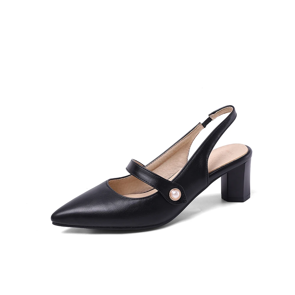 Letnie Eleganckie Beżowe Czarn – Slingback Heel Formal recenzja i cena