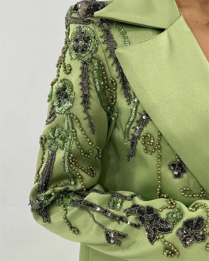 Projektant zielone satynowe ga – Women Luxury Formal Wear recenzja i cena