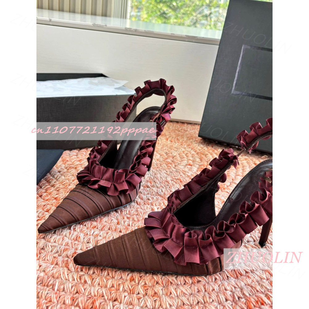 Szpilki z odkrytą piętą, bordo – Slingback Heel Formal recenzja i cena