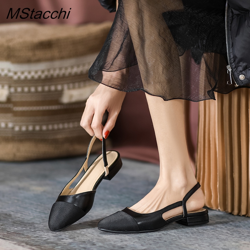 Patchworkowe skórzane pantofle – Slingback Heel Formal recenzja i cena